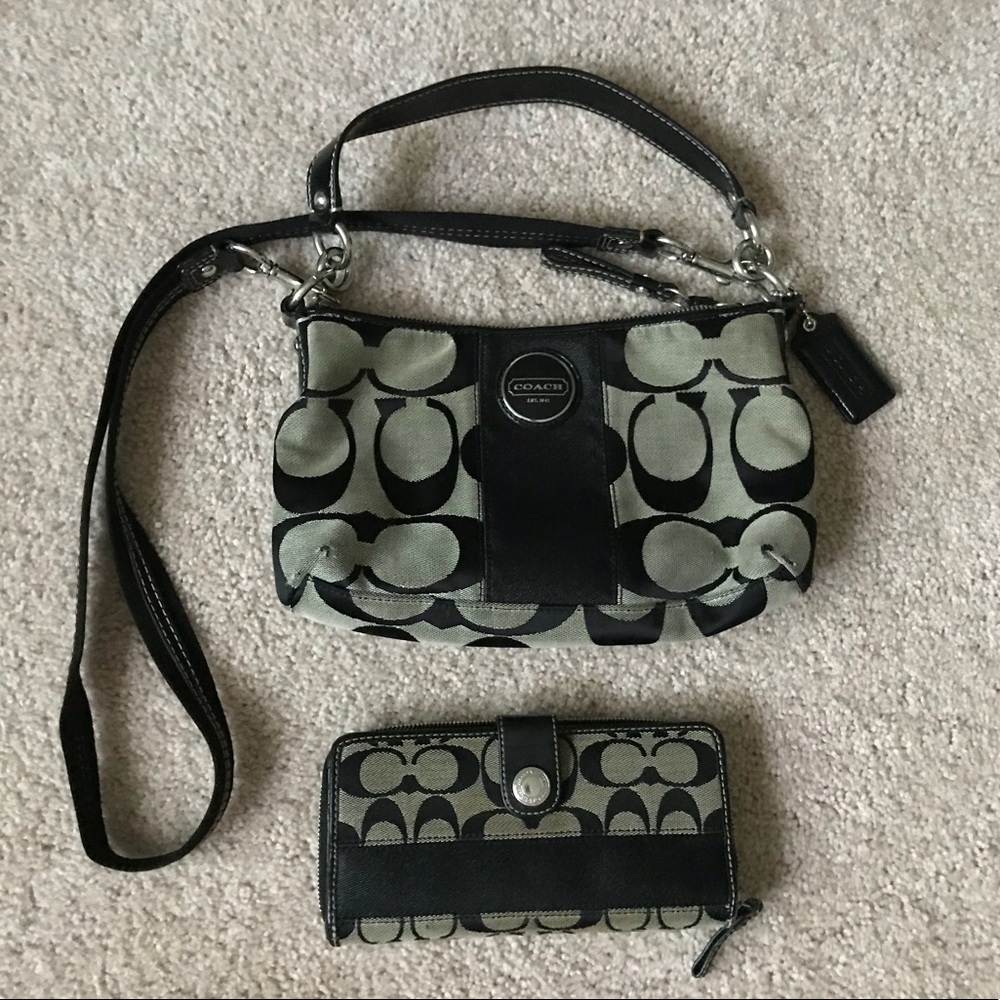 Coach Signature Stripe Demi Crossbody & Wallet